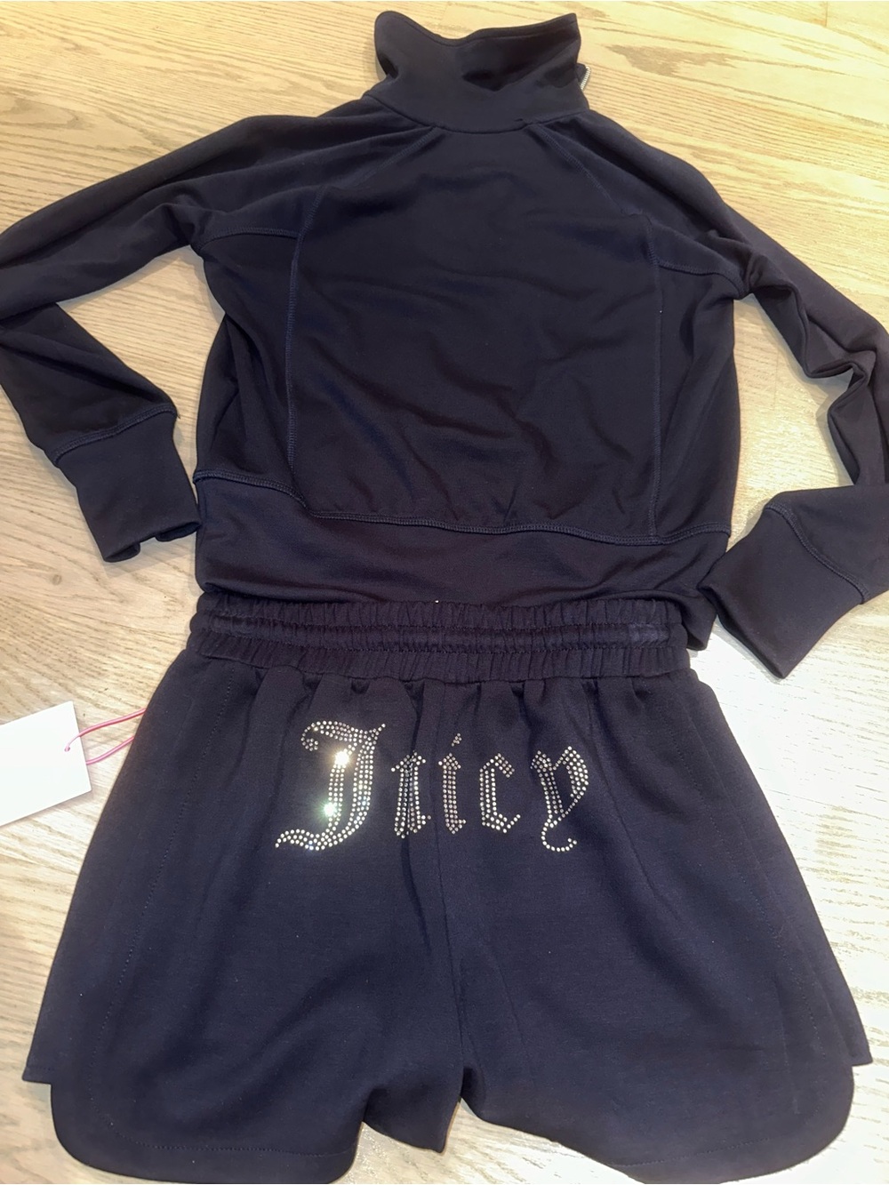 Juicy Couture Navy Blue Sport Elastic Waist Shorts Set - Picture 7 of 7